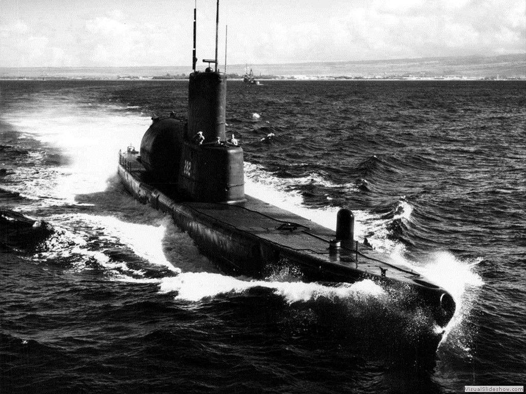 USS Tunny (SSG-282) off of Hawaii March 1953